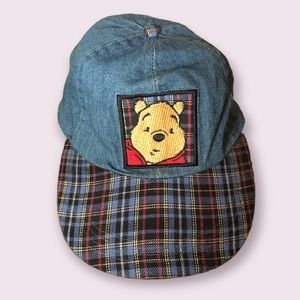 Winnie the Pooh Denim Plaid Baseball Cap Vintage 90’s